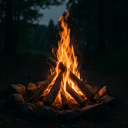 Feuer und Lagerfeuer in der Natur